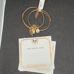Alex and Ani Gold Wing Charm Bracelets